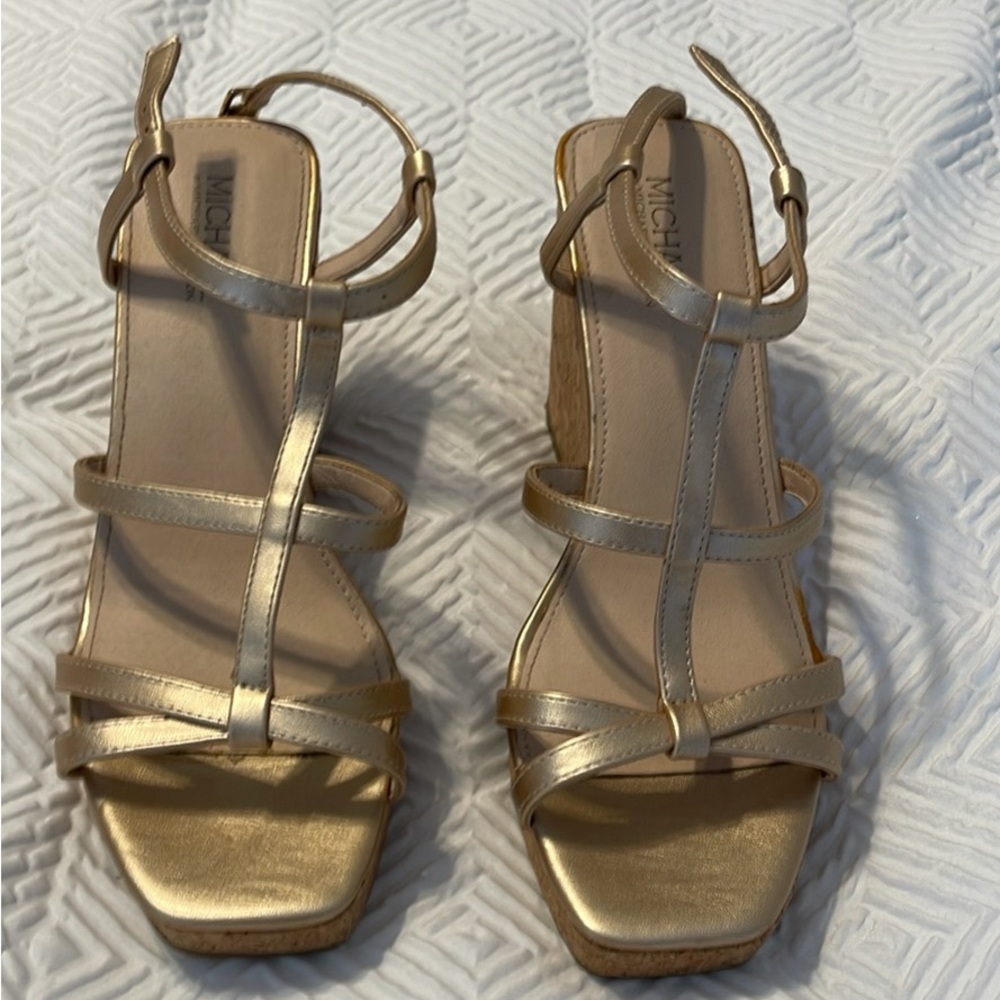 Gold  wedges Michael by Michael Shannon only worn once